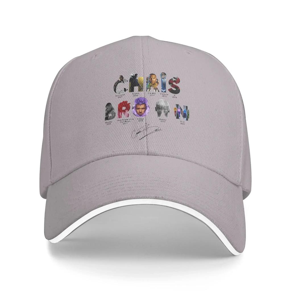 Chris Baseball Cap Browns Breezy Bowl XX Tour UnisexTeens Print Hip Hop Hats Spring Trendy Kpop Rock Sunscreen Baseball Caps