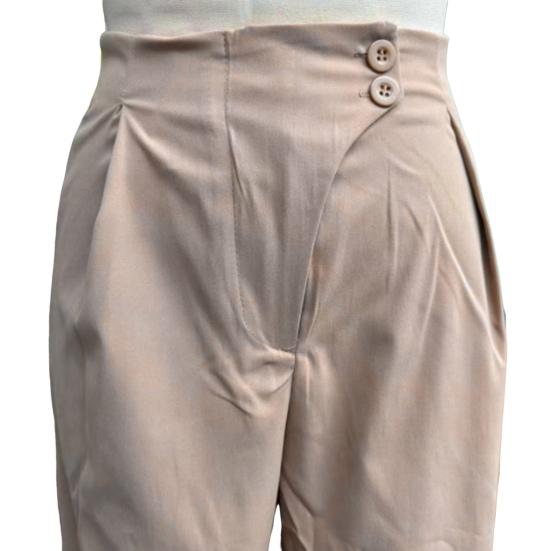 Women Suit Pants High Waist Straight-Leg Wide-Leg OL Commuter Style Casual