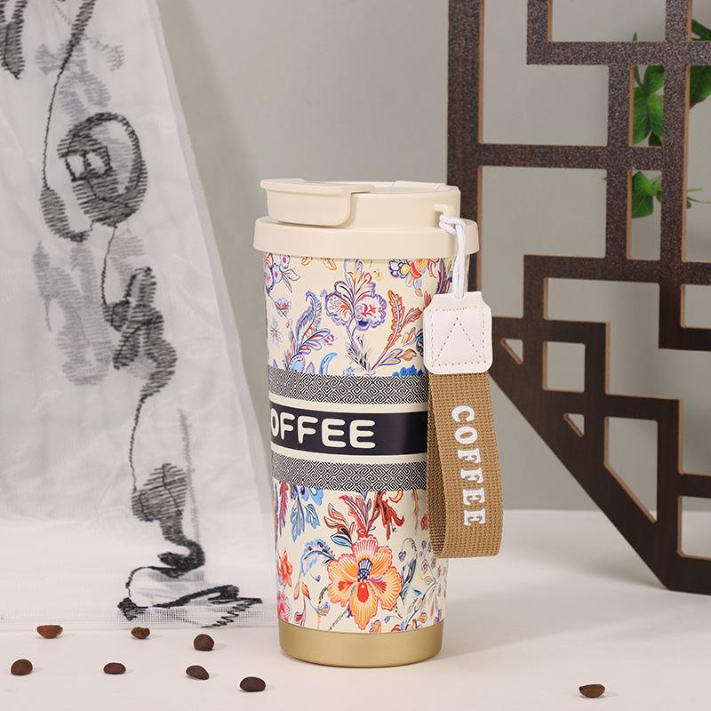 Double Drink Coffee Cup Portable 316 Stainless Steel Thermos Cup