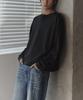 CONCEPTIDE Waffle Henley Neck Crop Long Sleeve_Charcoal