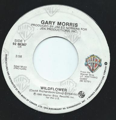7-Zoll-Schallplatte GARY MORRIS Wildflower 9288367 WARNER BROS. 1985 Kanada CountryFolk Gebraucht