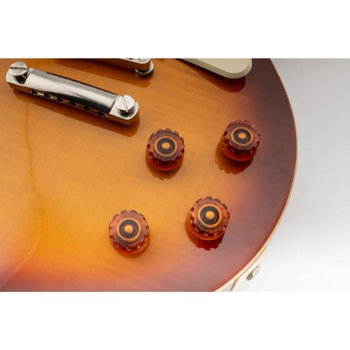 Musiclily Pro Notched Speed ??Knobs, Metric, for LP/SG Electric Guitars, Amber (Set of 4)