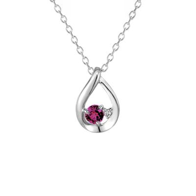 [4℃] Tropfen Ewige Silberkette Silber Granat 112434721801 Schmucketui inklusive