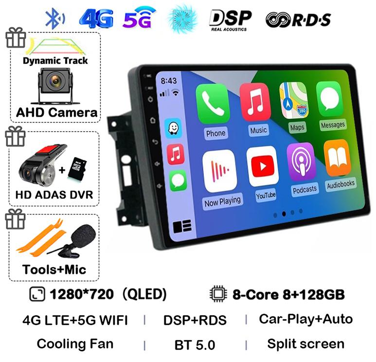 Android 14 Auto Car Radio For Jeep Compass Grand Cherokee Wrangler Chrysler Sebring Town Country Dodge Charger Multimedia Player