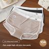 Plus Size Women's Spring and Summer Breathable Mulberry Silk Extended Crotch Anti Glare Briefs