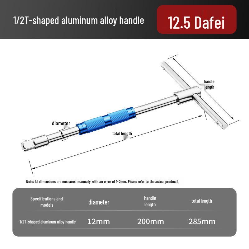 1/2" T-Handle Multi-functional Fly Wrench with Labor-saving Sliding Conversion Head