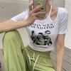 Short Short Sleeve T-Shirt Women's Summer New American Retro Slim Mind Machine Hollow Spice Girl Ins Trend Top