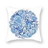 Blue Mandala Flower Geometric Print Pillowcase Living Room Sofa Bedroom Car Office Cushion Cover Home Decoration Ornament