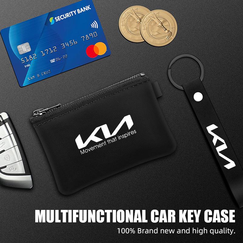 ABCDGC1 Car Accessories For KIA Soul Sorento K2 K5 Picanto Optima Sportage Cerato Leather Car Key Cover Case Wallet Bag Keychain
