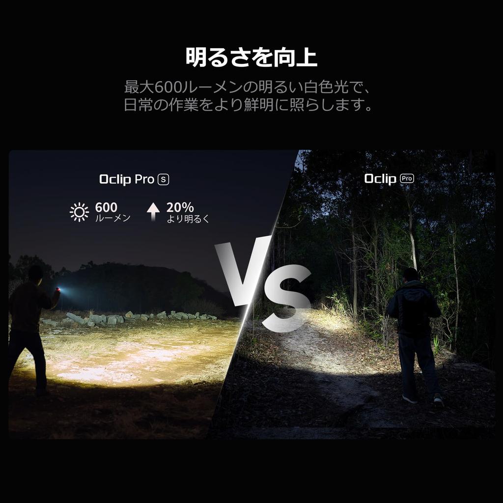 OLIGHT Oclip Pro S LED Clip Running 5 Light 600 for Outdoor Dog Resin Pet Urine Detection Light, Flashlight, Compact, Sources, Lumens, Lightweight,