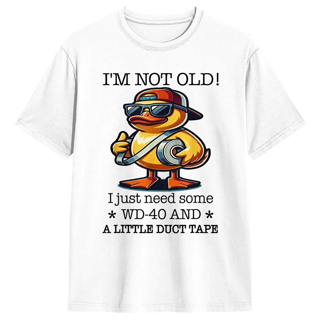 T-shirt Vintage Été Je Ne Suis Pas Vieux J'ai Juste Besoin de WD-40 Un Peu de Duct Tape T-shirts Loisirs 100% Coton Idée Cadeau