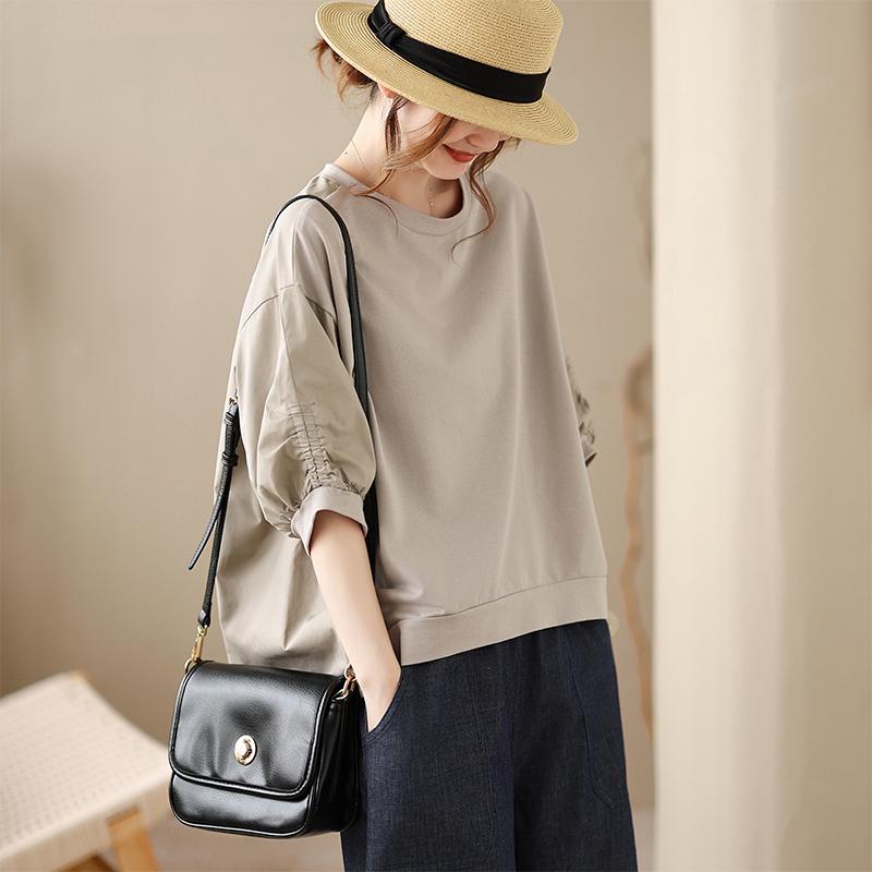 DIMANAF 2026 Plus Size Summer Women T-Shirts Casual Lady Tops Cotton Tunic Shirt Oversize Loose Tees Black