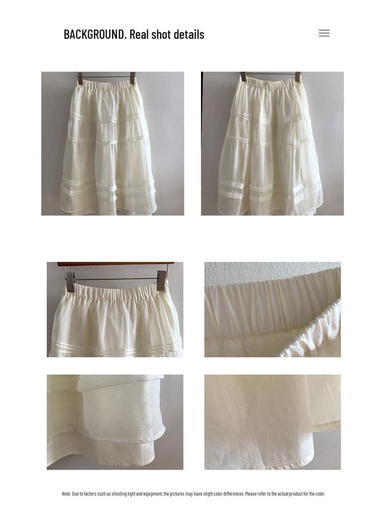 Thirteen Rows SS Elastic Waist Korean Patchwork Gauze Skirt 1685