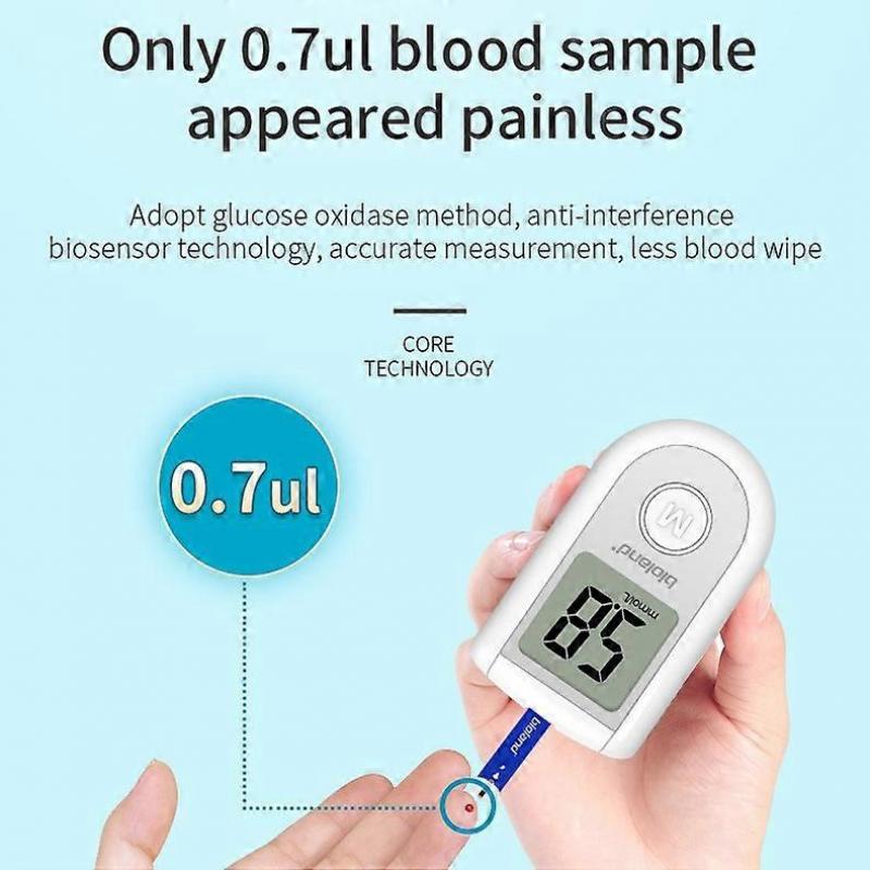 G-425-3 Blood Glucose Monitor Kit with 50 Test Strips & 100/50 Lancets, 500 Memory, Control Solution, Lancing Device, No Coding,