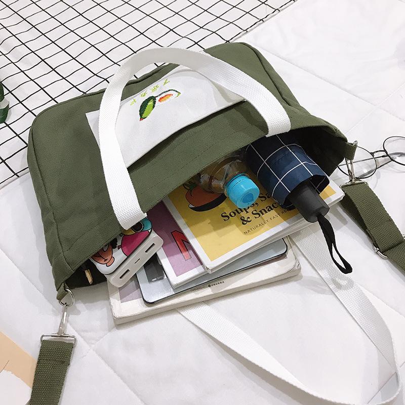 Avocado messenger bag trendy bag new canvas bag simple literary shoulder bag