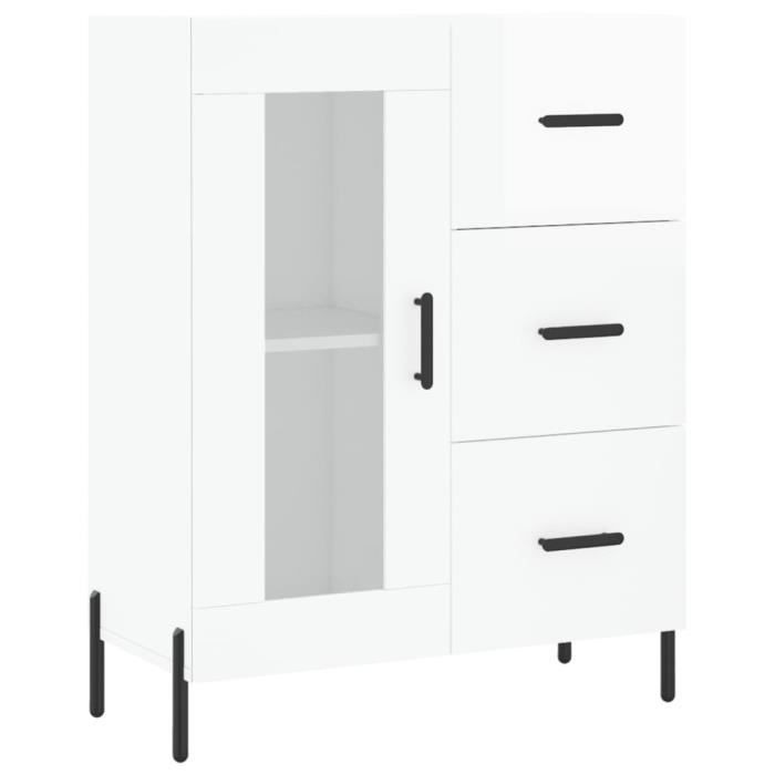 VidaXL Buffet Blanc brillant 69,5x34x90 cm Bois d'ingénierie 828054