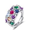 Copper Fashion Trend Colored Zircon Black Gold Ring Birthday Party Anniversary Gift