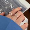 Elegant Geometric Push-Pull Hollow Heart Ring for Women - Trendy Fashionable Index Finger Style