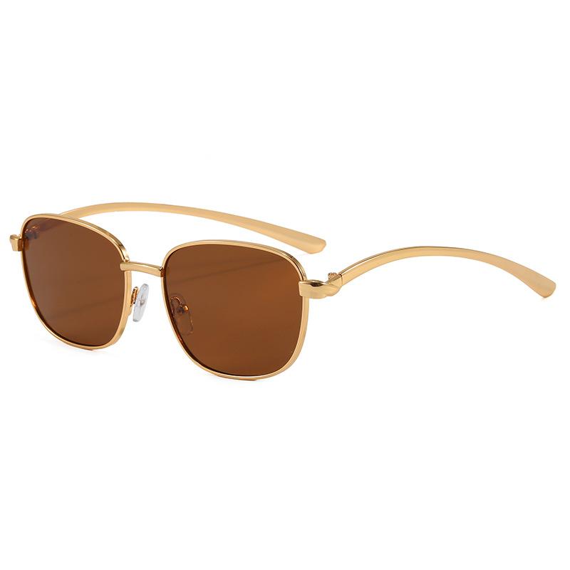 Unisex Square Frame Metal Sunglasses Fashion UV400 Protection Sun Glasses for Outdoor Daily Wear Durable Retro Style Eyewear