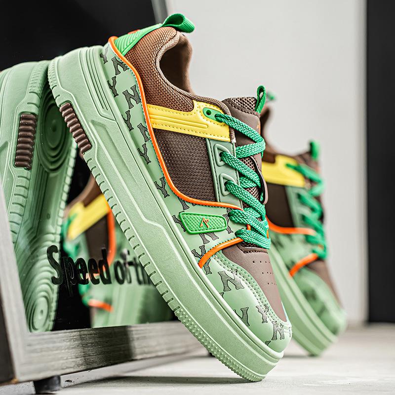 Fashion Men's Low Help Shoes 2025 Spring Autumn New Comfortable Breathable Platform Sneakers Fashion Cross Tied Non Slip Casual Flats