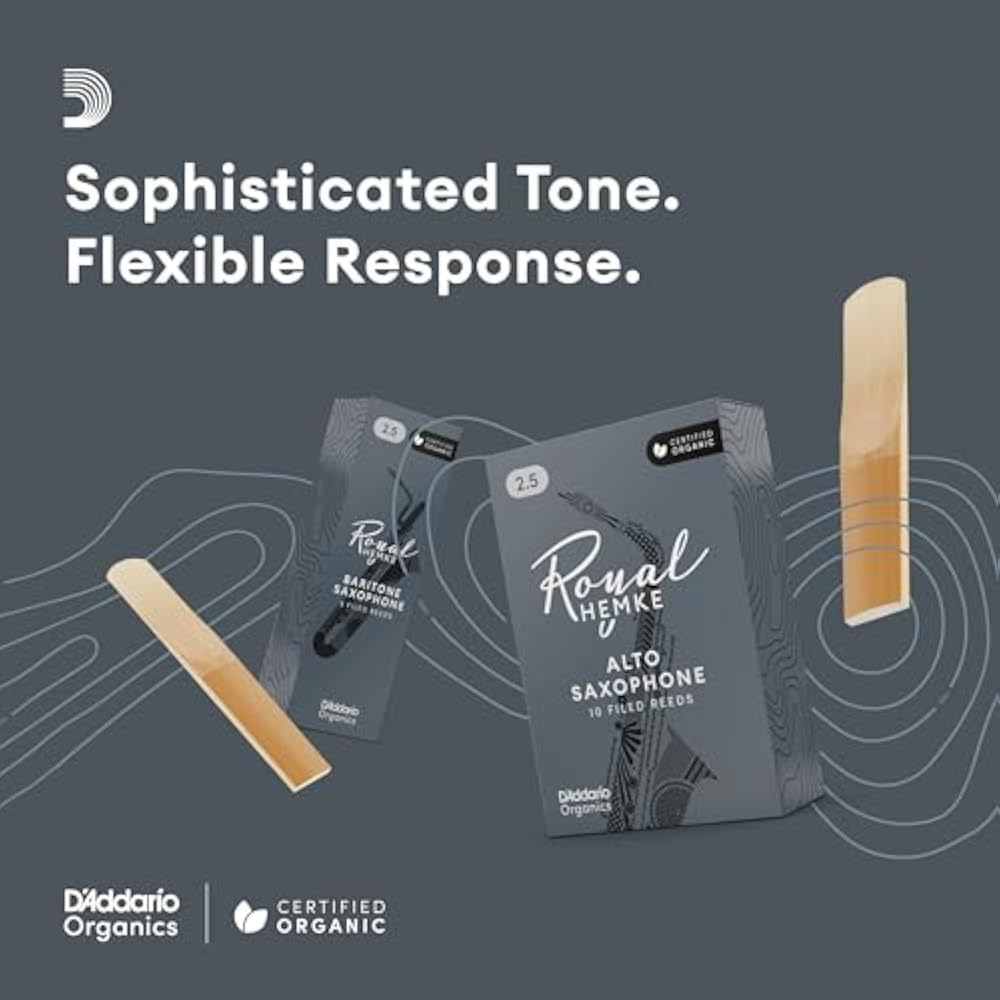 D'Addario WoodWinds Daddario Reed for Alto Saxophone Royal Hemke [Hardness: 3.0] Pack of 10 RHKP1...