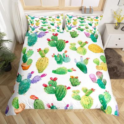 Cactus Duvet Covers for Teens Kids Quilt Covers Twin Size Lightweight Down Room Decor 2 Pillowcases 1 Duvet Cover No Comforter