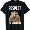 Respektiere das Murmeltier Woodchuck Foto Murmeltiertag T-Shirt T-Shirt