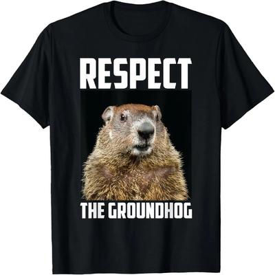 Respect The Groundhog Woodchuck Photo Ground-Hog Day T-Shirt T-Shirt