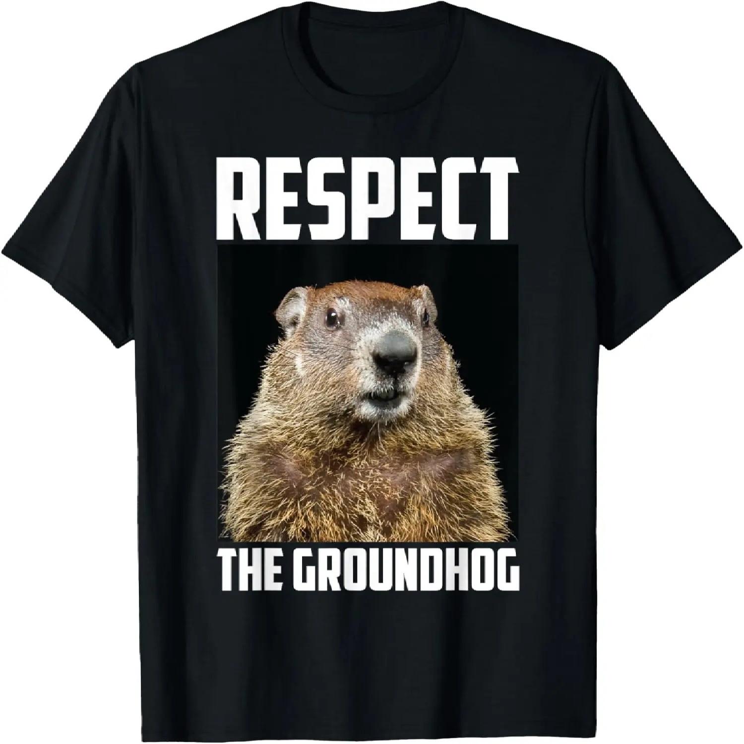 

Respect The Groundhog Woodchuck Photo Ground-Hog Day T-Shirt T-Shirt S чёрный