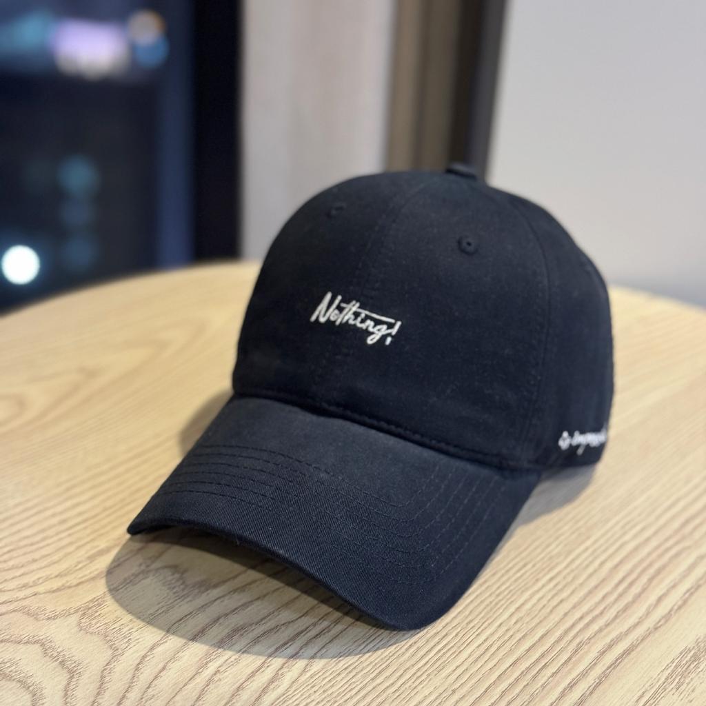 Korean-style Versatile Vintage Washed Cotton Soft-top Baseball Cap, Couple's Sunshade Cap with Simple Letter Embroidery, Trendy Duckbill Cap