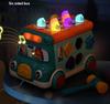 QuiExact Educational Bus Music Shape Multifunctional Pull Preschool Entry for Girls and Boys Toy, Car, 300-Song Bus, Mole-Catching Game, Recognition,