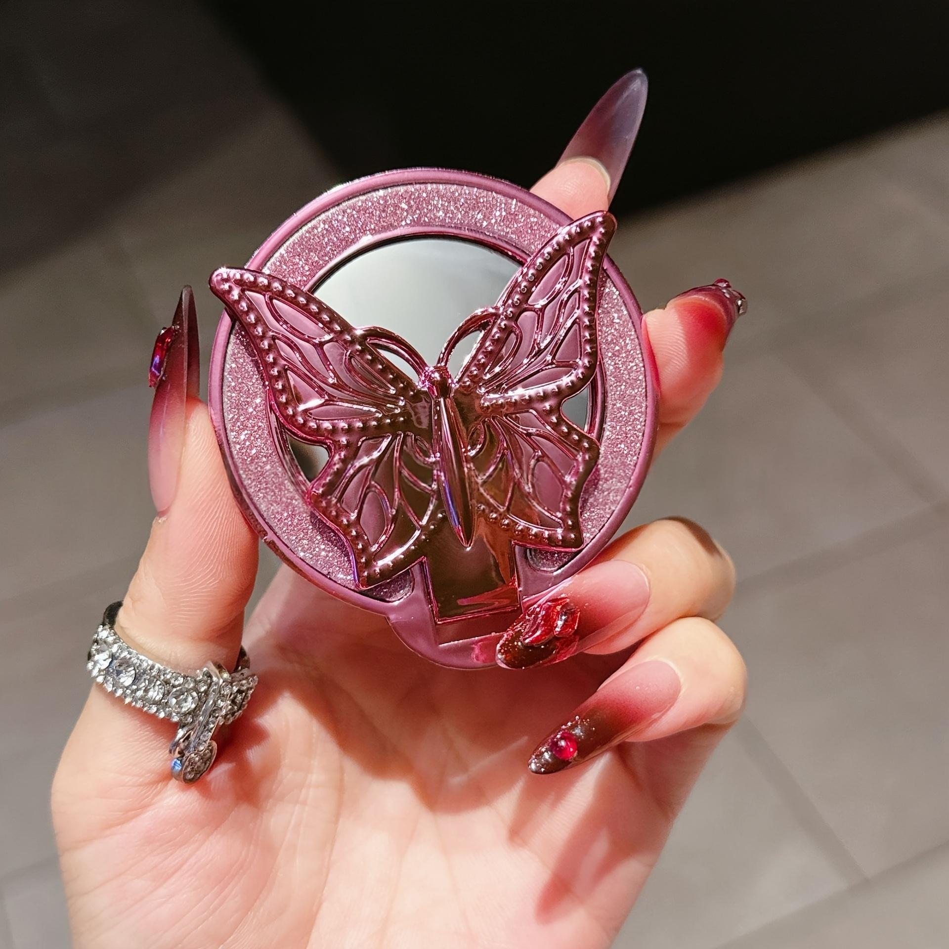 

1PC New Glitter Makeup Mirror Holder Foldable Butterfly Diamond Mirror Ring Mobile Phone Holder