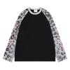 BeatStreet מידה איכות יוקרה חולצת טי קז'ואל Street Wear סתיו Oversize סגנון Y2K הסוואה שרוול רגלן חולצת טי