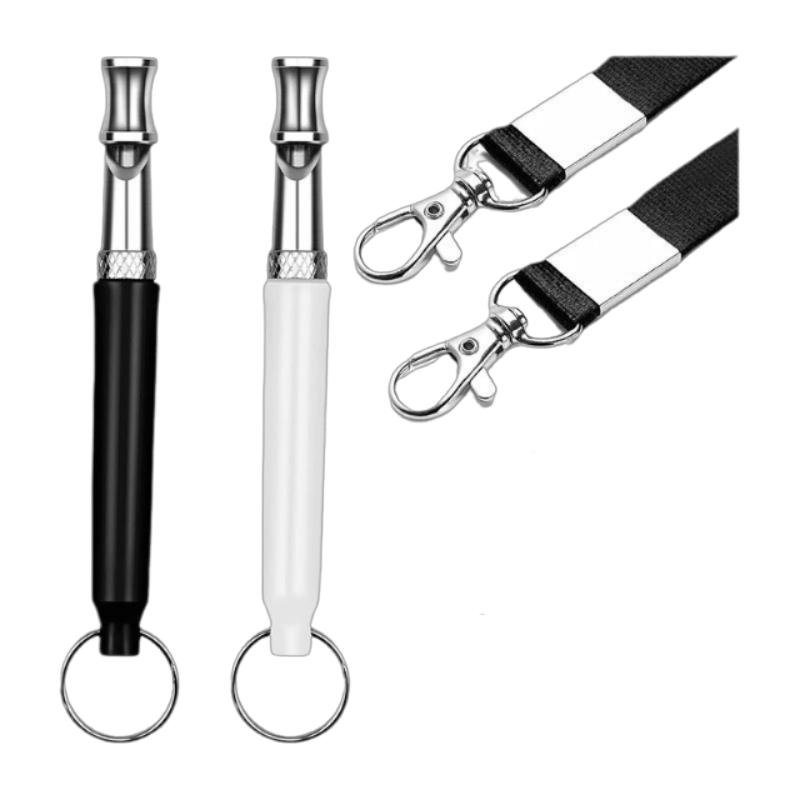 2Pcs Pet Training Whistle with Keychain Silent Ultrasonic Training Flute Puppy Train Whistle for Dog Training Deterrent Whistle