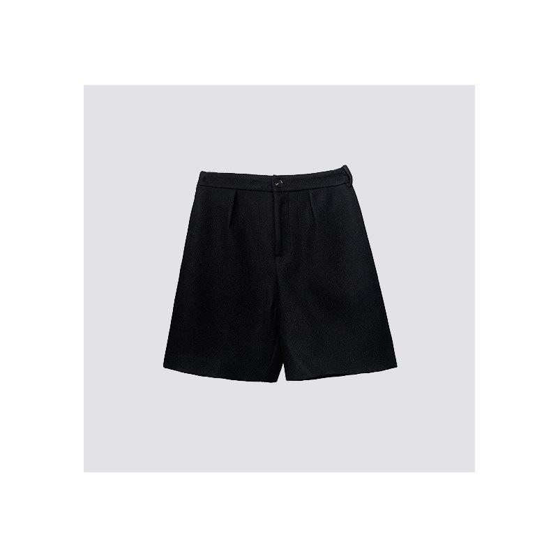 Pre-Sale Stylish Woolen Mid-Length A-Line Winter Shorts for Women L чёрный