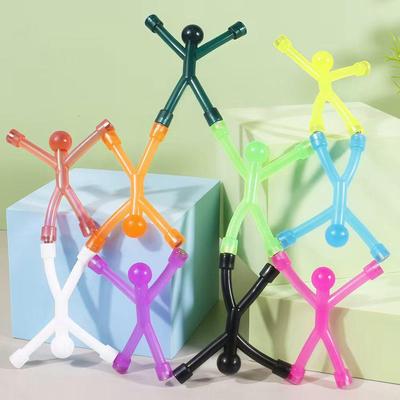 Colorful Wall-Climbing Magnetic Stick Figure Toy - Soft Rubber Refrigerator Magnet