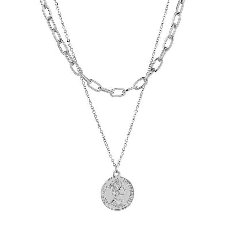 Multi Layer Choker Necklace Collar Statement Coin Pendant Necklace Women Jewelry