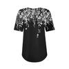 Short Sleeve Womens Tops Summer T-Shirts Floral Print V Neck Casual Basic Tee Button Shirts Tunic Tops