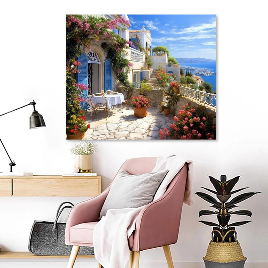 Rahmen Acryl Bilder nach Zahlen Starter Kits Hafen Landschaft DIY handgemalte Malerei Zeichnung nach Zahlen Kunst Geschenk 40x50cm