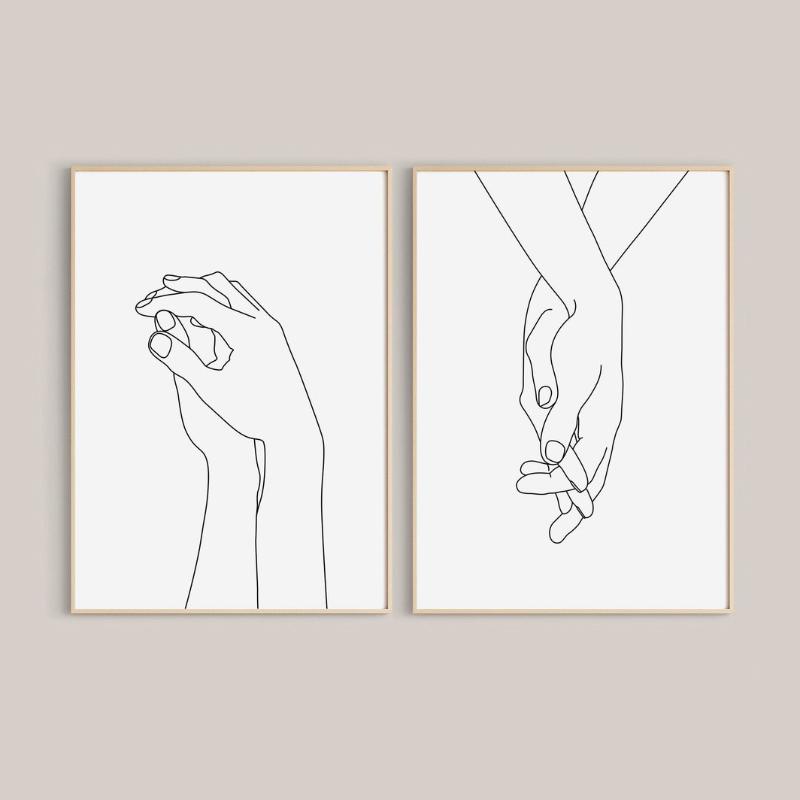 Personalized Print Custom Couple Names and Date Posters and Prints Wall Art Canvas Painting Wedding Anniversary Engagement Gift