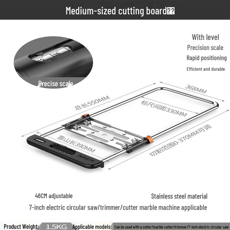 Multifunktionale tragbare Schneidemaschine mit fester Halterung und Edelstahl-Holzbrett