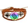 Colored Anime Mega Stone Snap Weave Leather Bracelet 18mm Glass Cabochon Adjustable Bangle Jewelry for Women Kids Gift