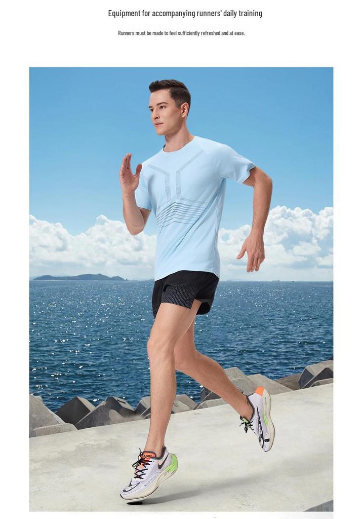 2025 Men's Quick-Dry Breathable Running T-Shirt - Short Sleeve Casual Fitness Top