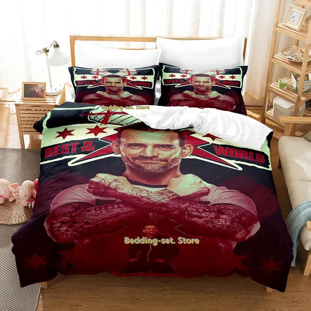 Cm Punk Aew The Best In The World Bedding Set Single Twin Full Queen King Size Bed Set Adult Kid Bedroom Duvetcover Sets