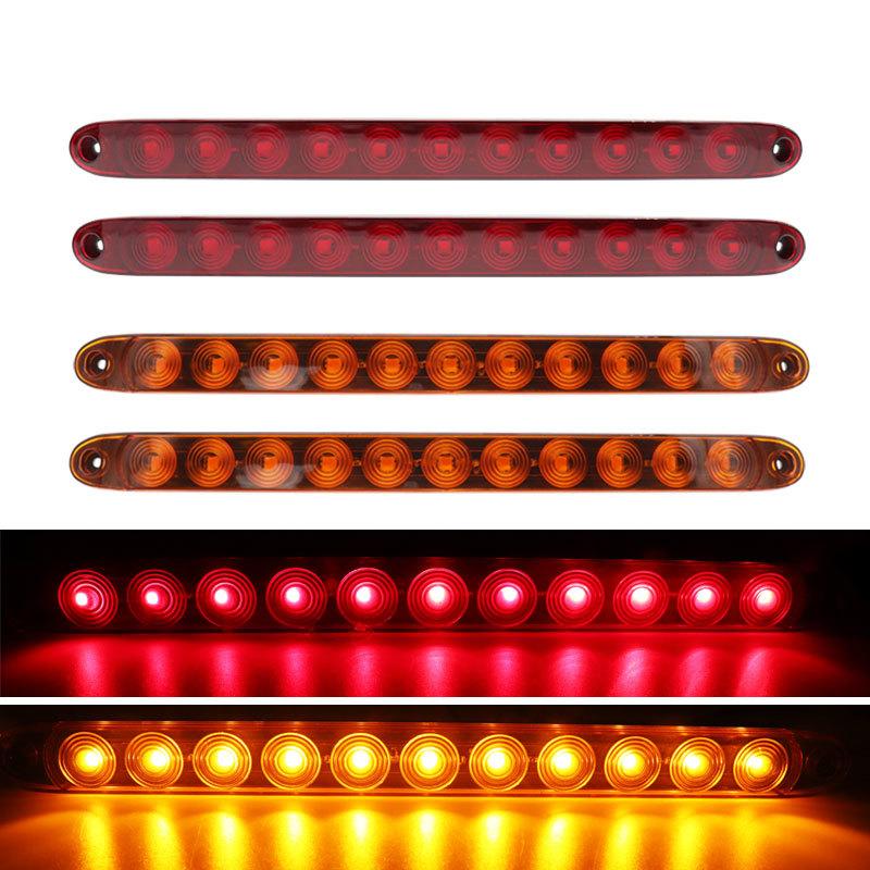 12V 15 Inch 11 Led Light Bar Sealed Stop Turn TailBrake Light Third 3Rd Brake Light Truck Trailer Marker Id Bar Waterproof