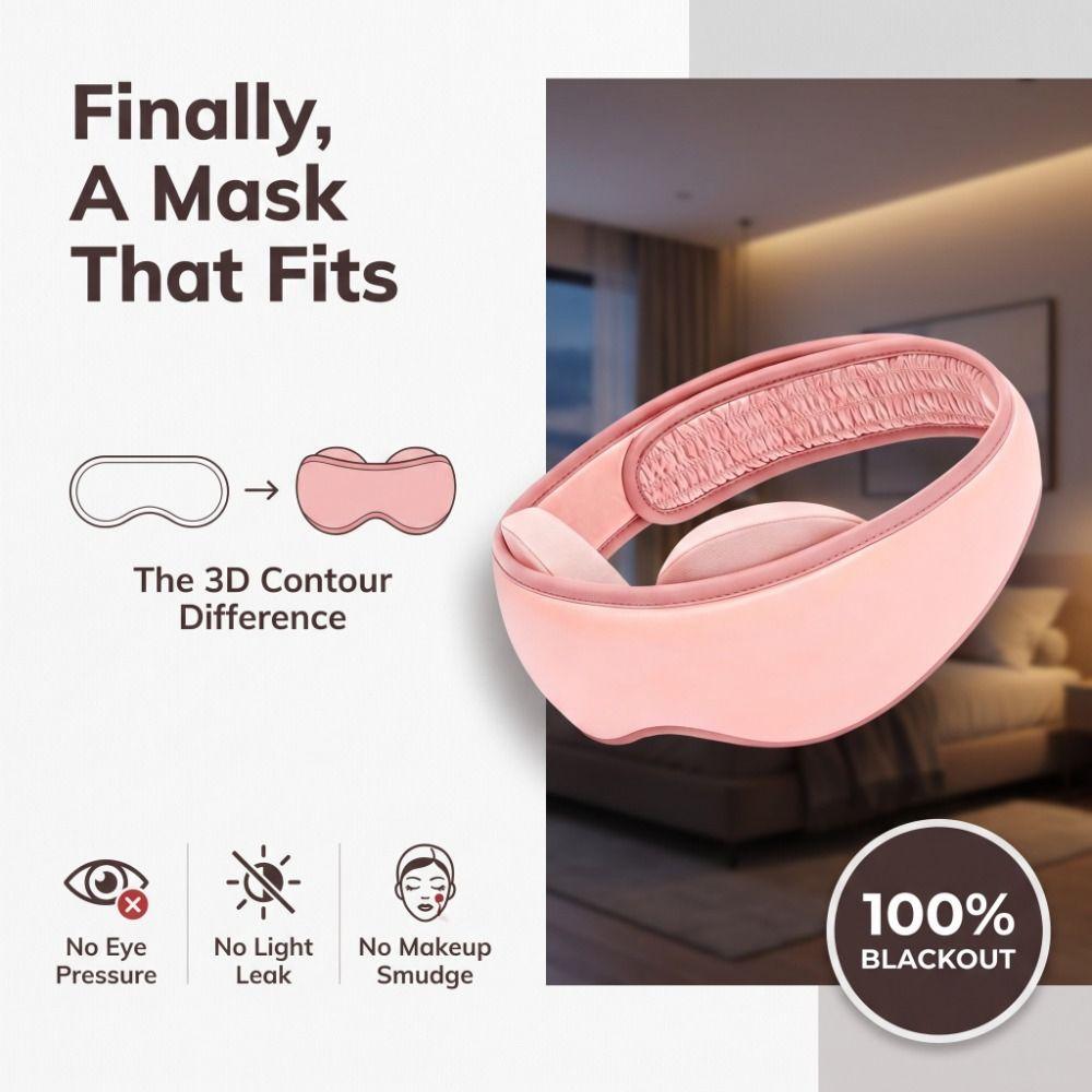 Zero Eye Pressure 3D Sleep Eye Mask Adjustable Eye Patch Skin-friendly Travel Eye Cover Travel