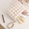 Women Padded Makeup Bag Large Capacity Quilted Cosmetic Pouch Solid Color Makeup Organizer Clutch for Travel Vacation Business Trip