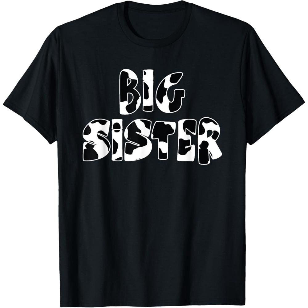 Big Sister Cow Print Cow Pattern T-Shirt XS чёрный