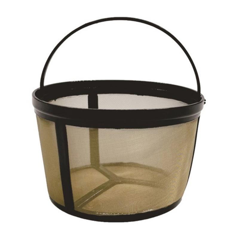 Practical Golden Tone Coffee Filter Durable Coffee Filter Coffee Strainer for 4/6/8/12 Cup Basket Style Coffee Maker
