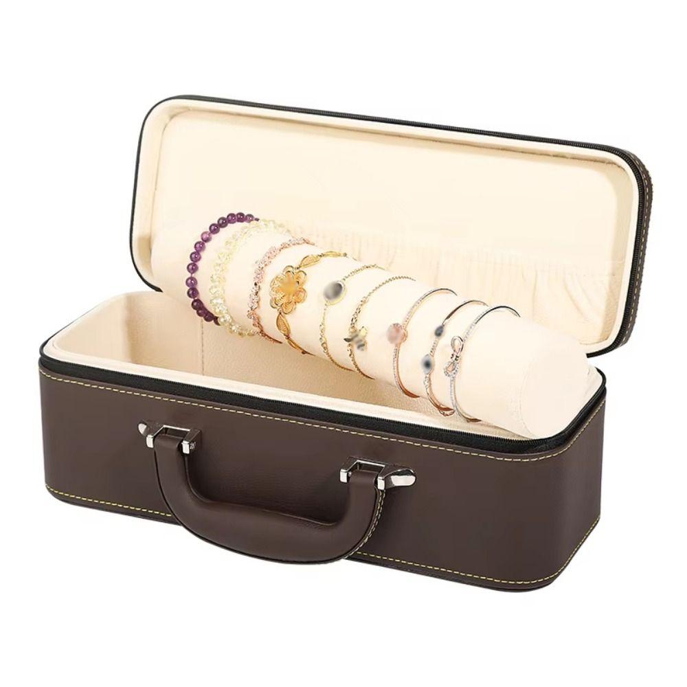 PU Leather Wristwatch Holder Compact Bracelet Carrying Case Antique Collection